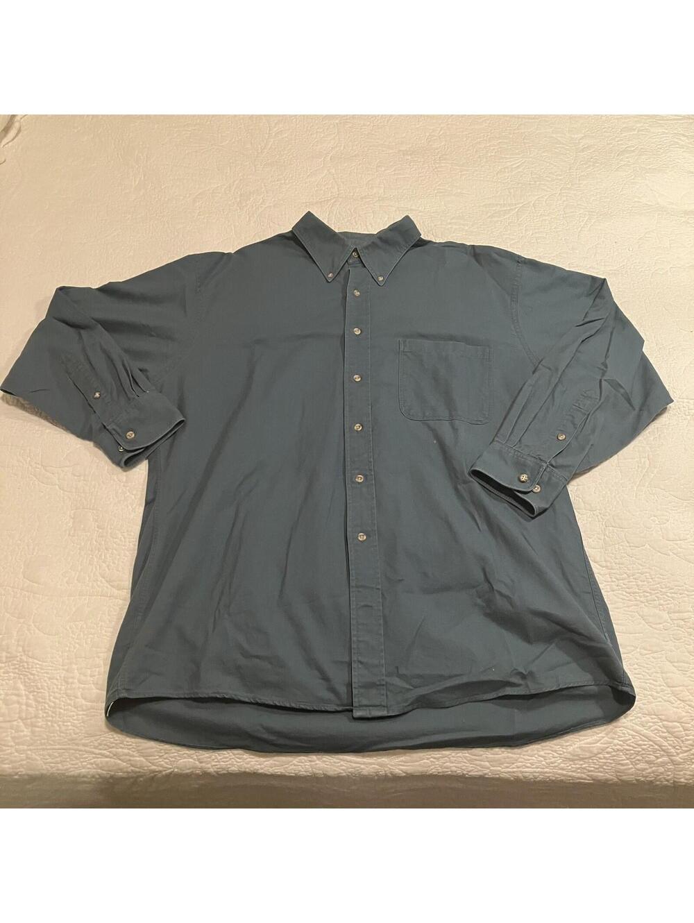 Windsor Company Dress Shirt Men Teal Turquoise Button Down Oxford (A)